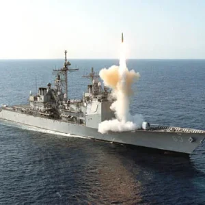 USS Cowpens firing missile