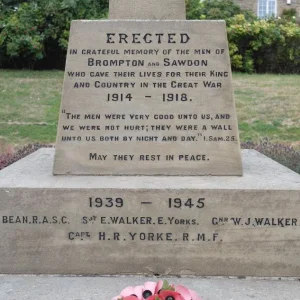 BROMPTON and SAWDON WAR MEMORIAL, YORKSHIRE