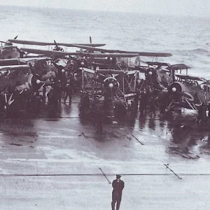 Fairey Swordfish on deck