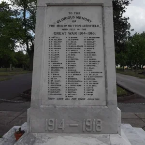 Sutton in Ashfield W.W.1. War Memorial, Nottinghamshire