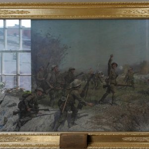 Painting depicting the attack on the Somme