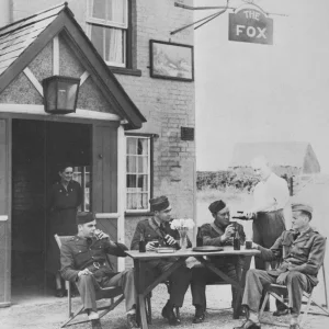 WW2 pilots relax at the Fox pub England