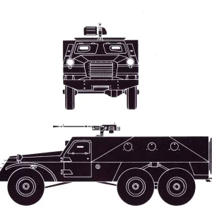 Soviet BTR-152 silhouette plan