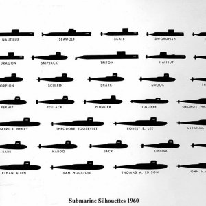 USN Submarine silhouettes 1960