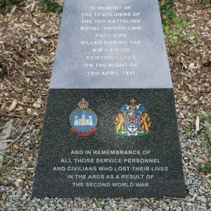Memorial to 13 Soldiers killed in Newtownards, County Down, Northern Irelan