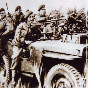 British soldiers on jeep