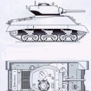 M4A3E2 tank drawing