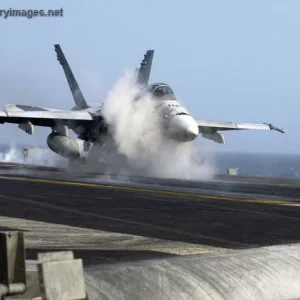 A FA-18 about to take-off