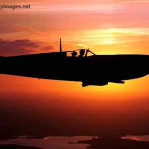 Spitfire at sunset