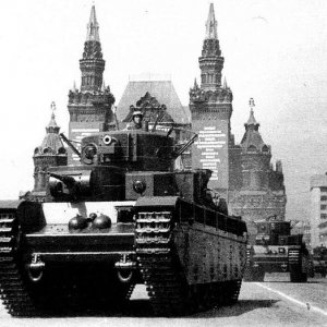 Soviet T35 tank on parade