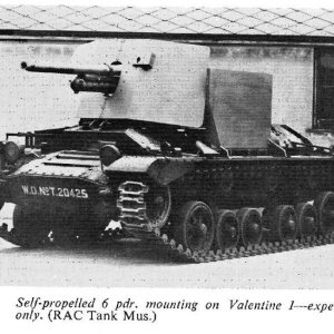 Experimental Valentine tank Self propelled gun