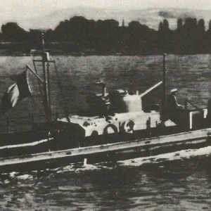 Sherman tank on boat