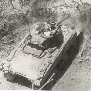 Sherman tank from above