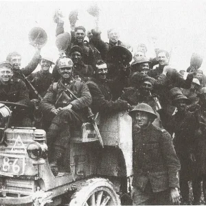 Canadian troops on Autocar & Flers-Courcelette 1916