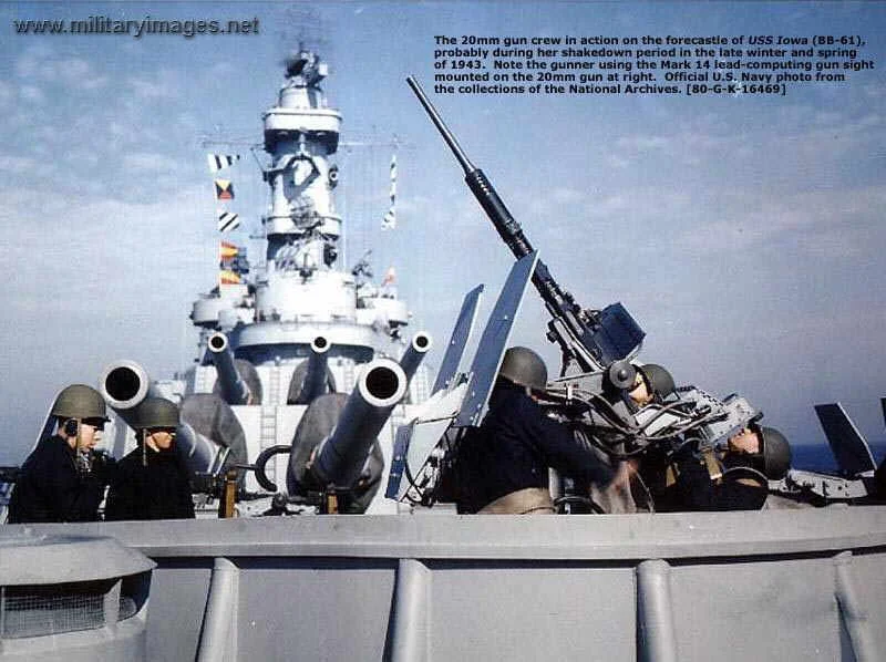 20mm gun crew of Uss Iowa 1943