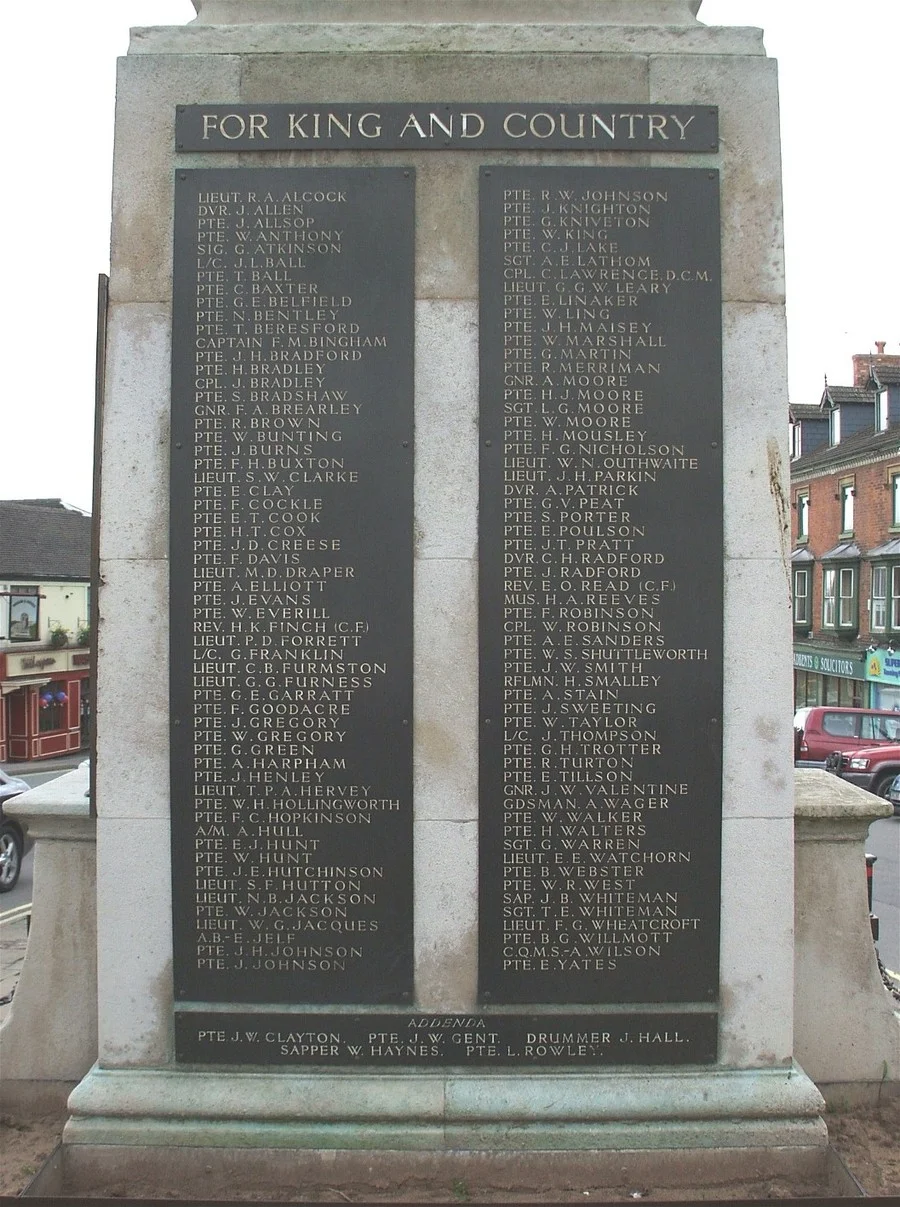 Alfreton War Memorial, Leicestershire