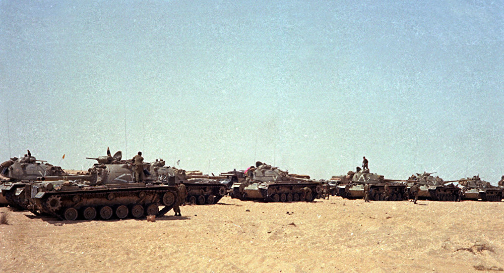Amassed IDF M48A2C tanks 1967 Six-Day War