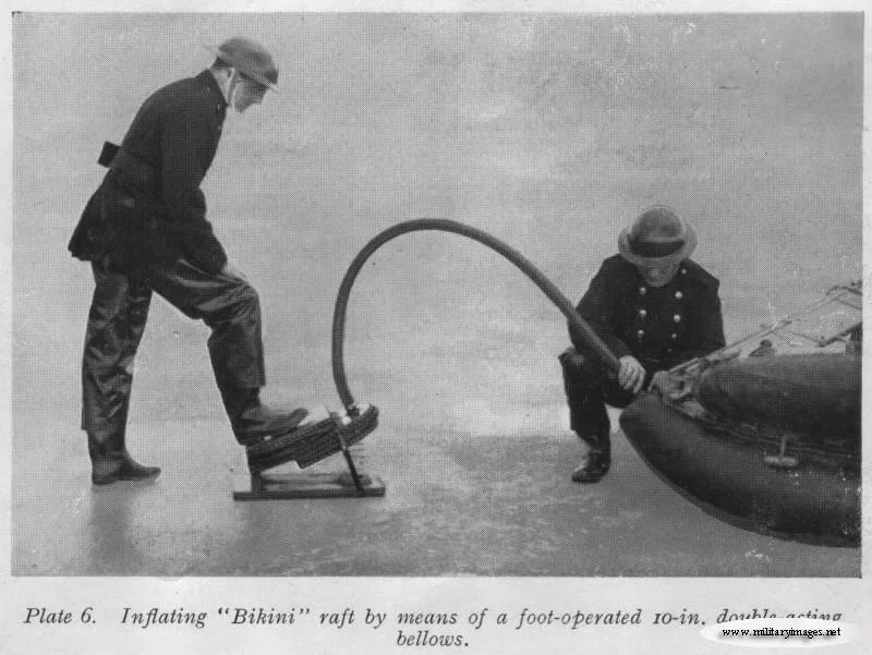 Auxiliary Fire Service 'Bikini' raft training