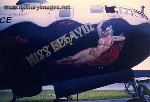 B29 nose art - Miss Behavin