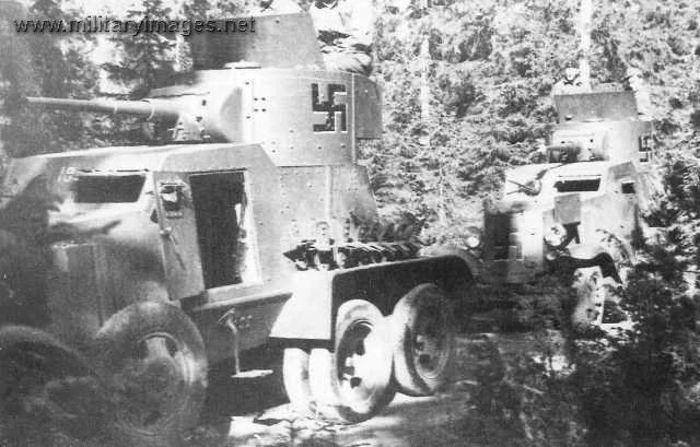 BA-6 armoured cars in the Tuulos area in July 1941