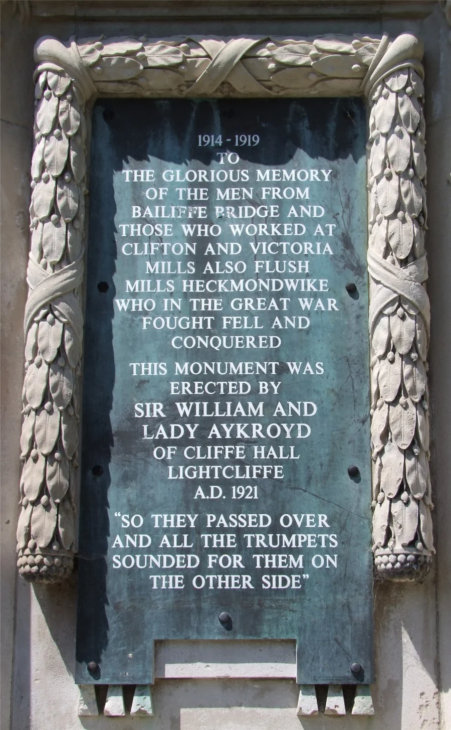 Bailiff Bridge War Memorial West Yorkshire