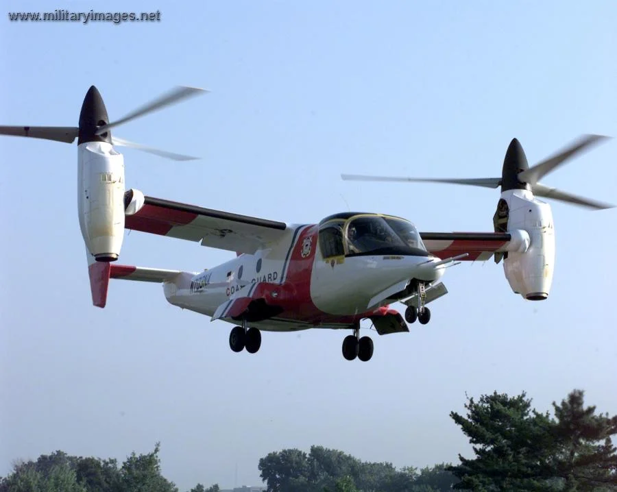 Bell Textron XV-15 Tiltrotor aircraft prepares to land