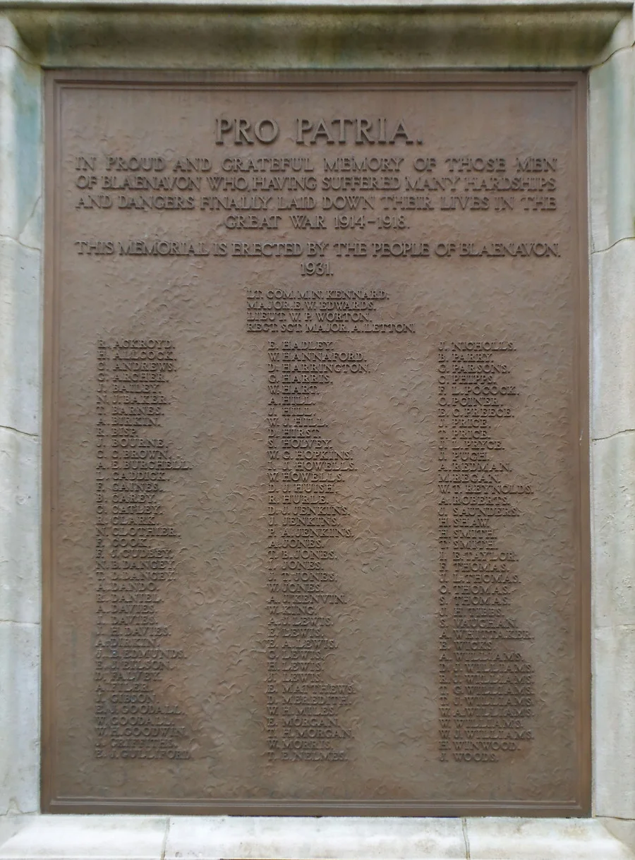 Blaenavon War Memorial, Monmouthshire