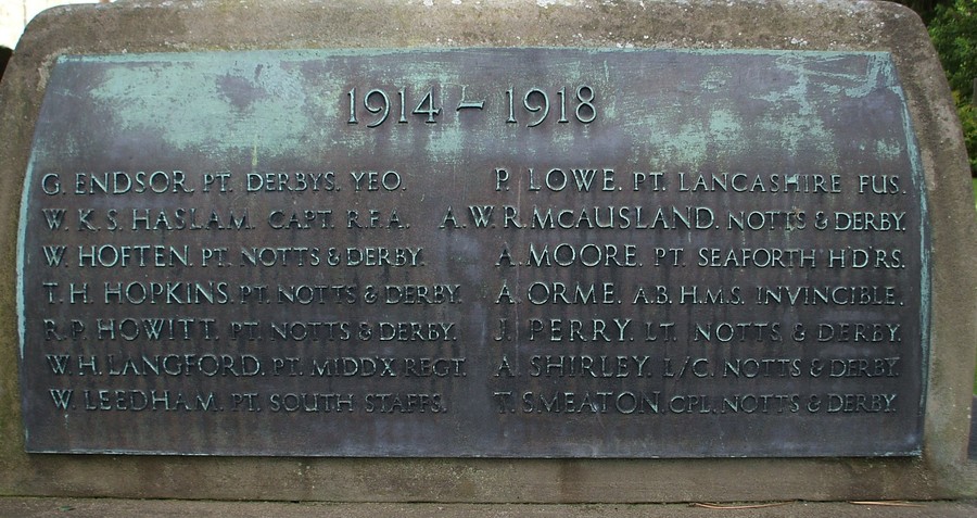 Breadsall War Memorial, Derbyshire
