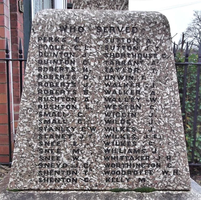 Brindley Ford War Memorial, Staffordshire