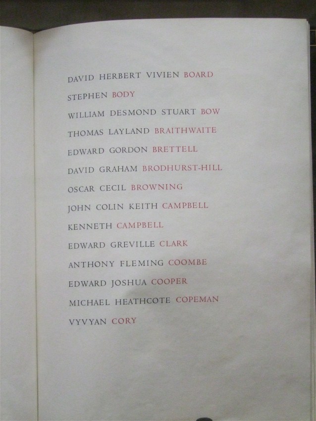 Cambridge, Clare College WW2 Remembrance Book