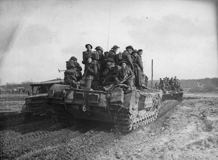 Churchill Tank and troops