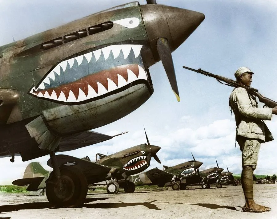 Colourized P40 Warhawk - The Flying Tigers