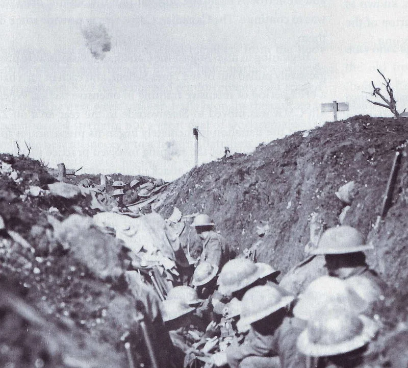 Commonwealth soldiers in trenches