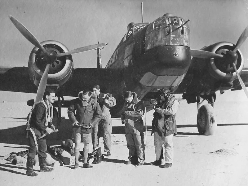 Crew with Wellington Bomber