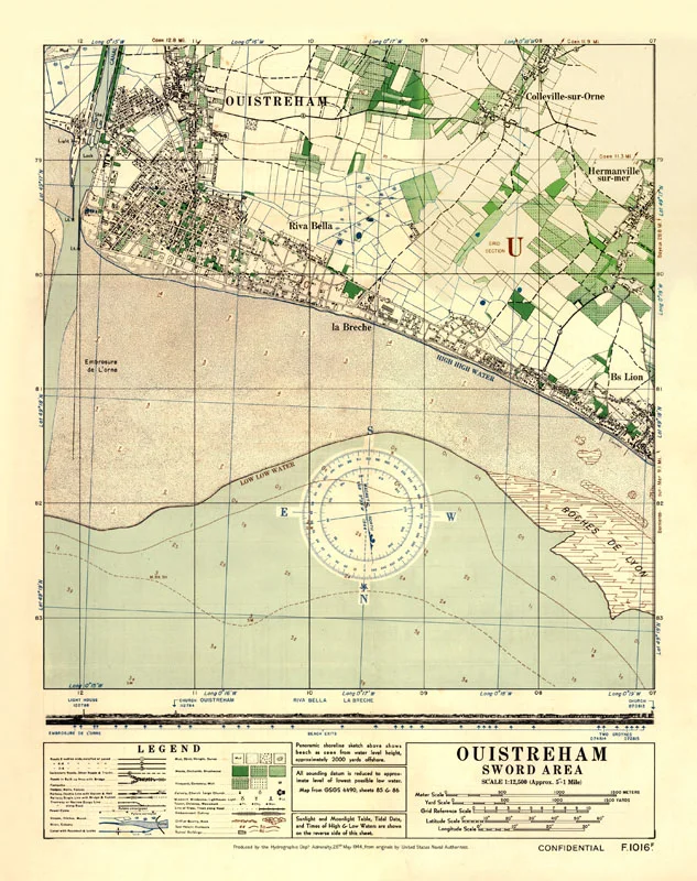 D-Day map of Sword Sector