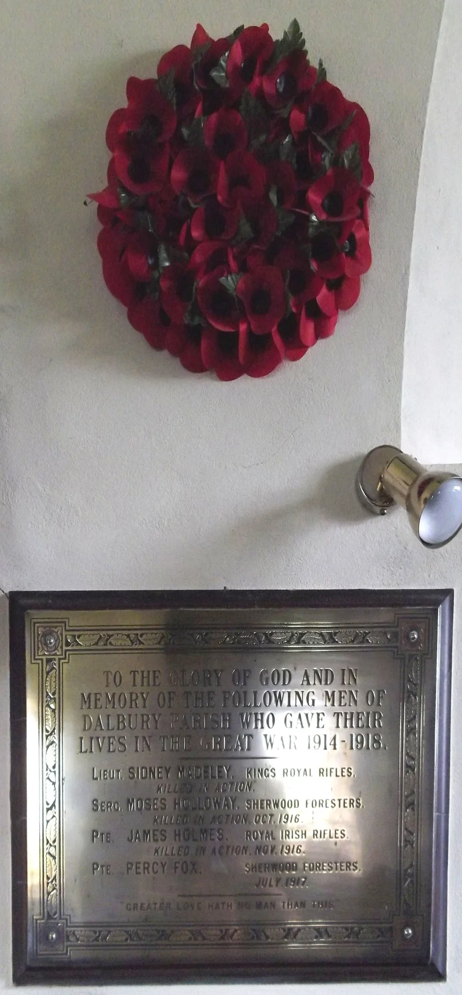 Dalbury War Memorial, Derbyshire