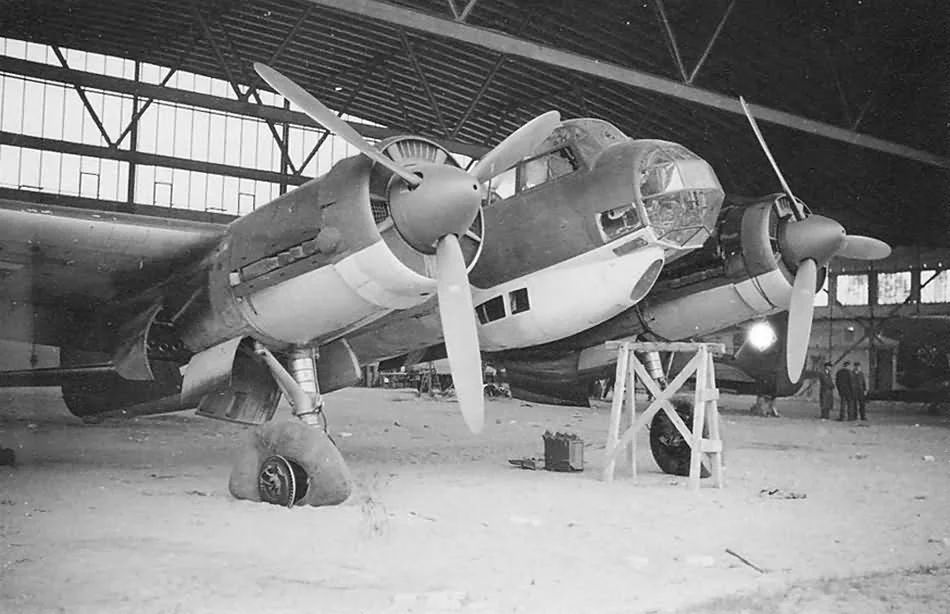 Damaged Ju88 In A Hangar