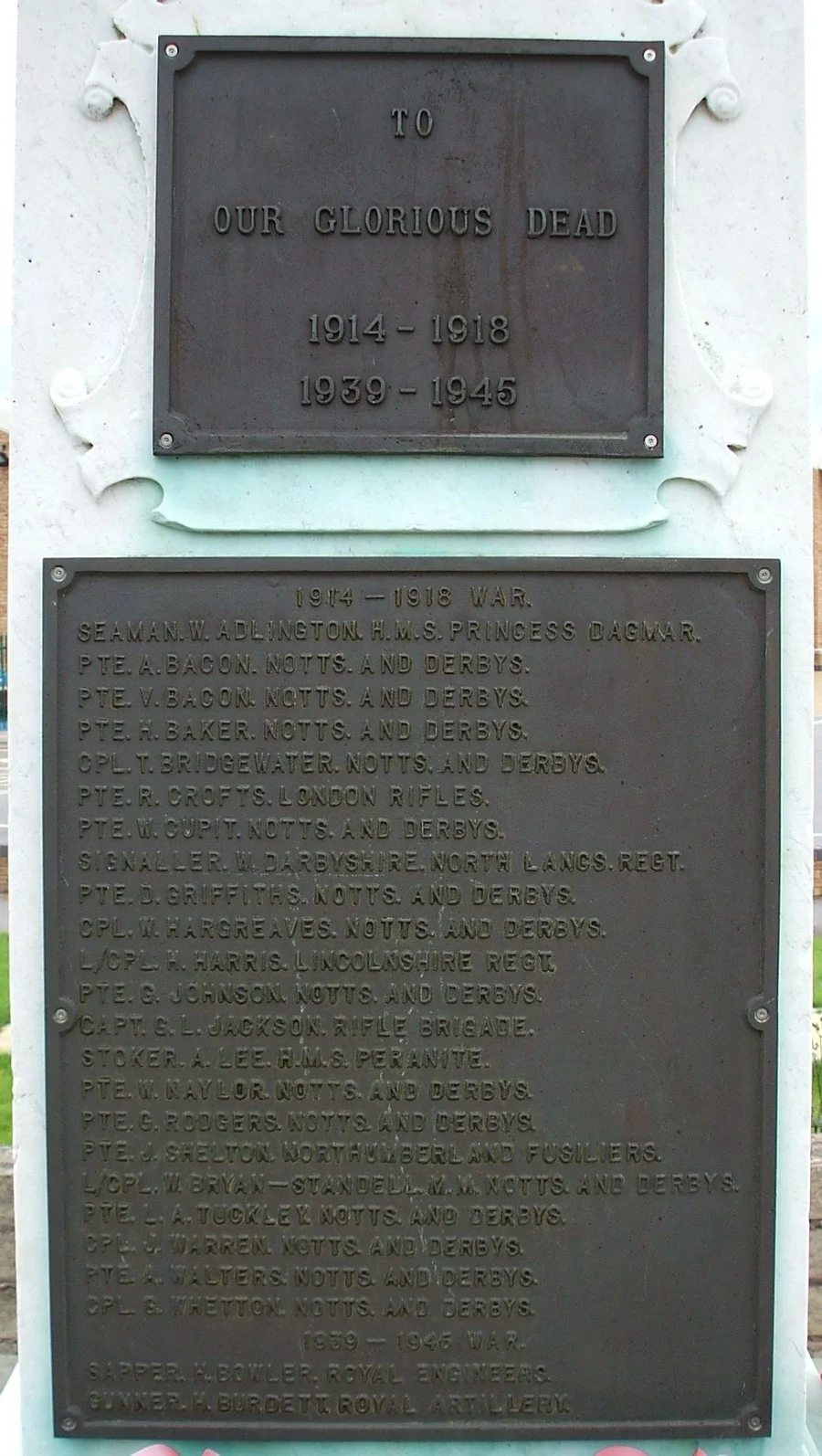 Danesmoor War Memorial, Derbyshire