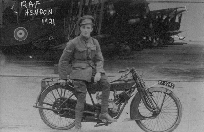 Despatch Rider on Phelon & Moore motorcycle