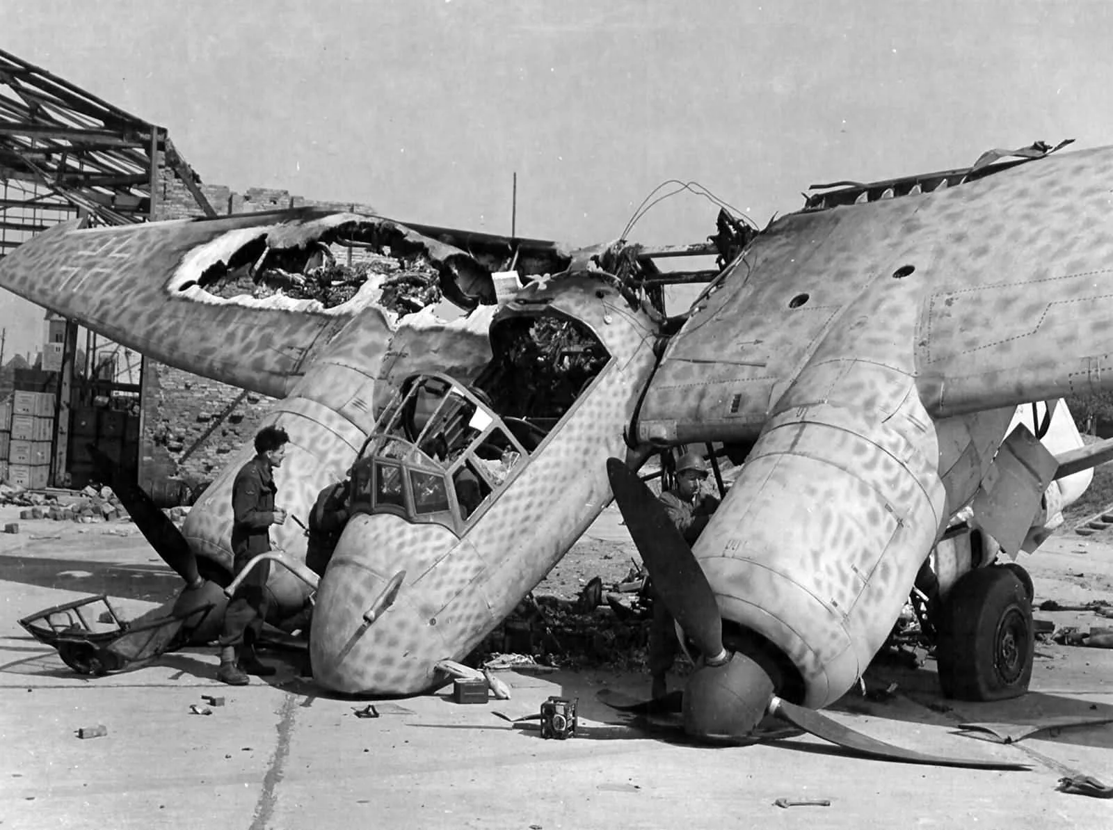 Destroyed Junkers Ju 88 G-1 Of The NJG 2