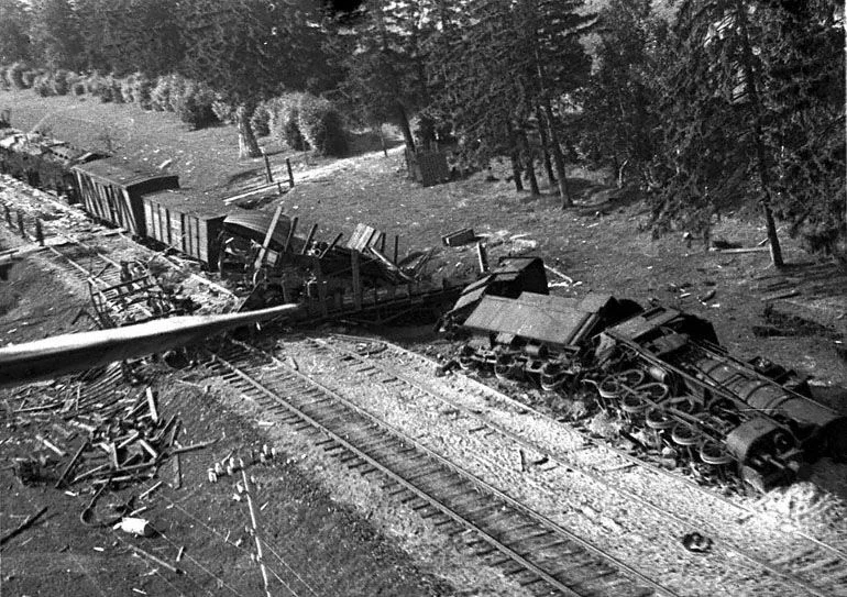 Destroyed trains