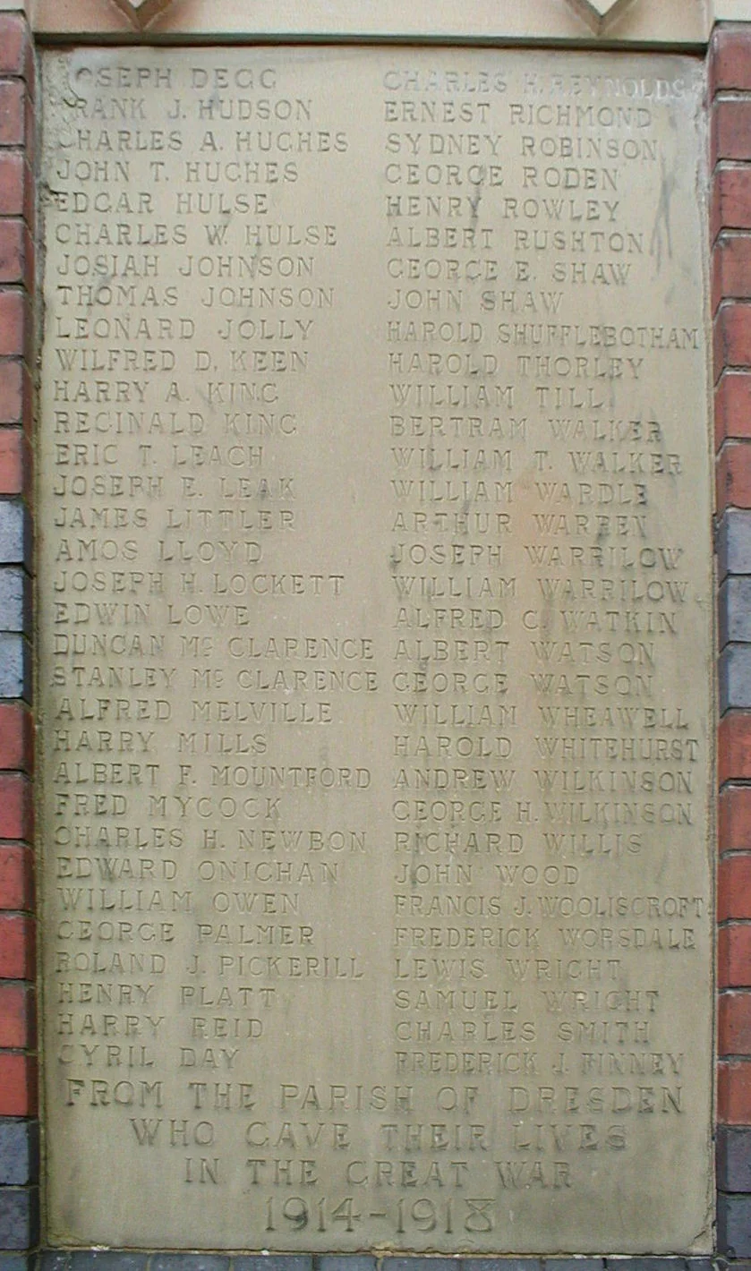 Dresden War Memorial, Staffordshire