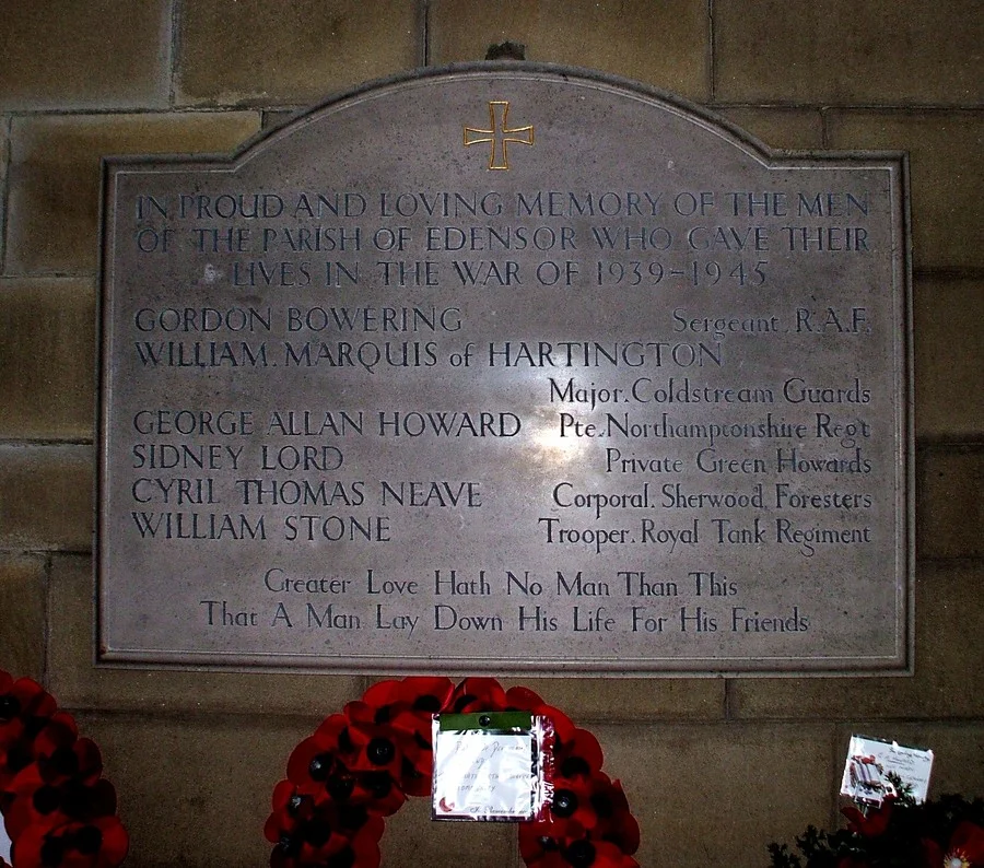 Edensor War Memorial Derbyshire