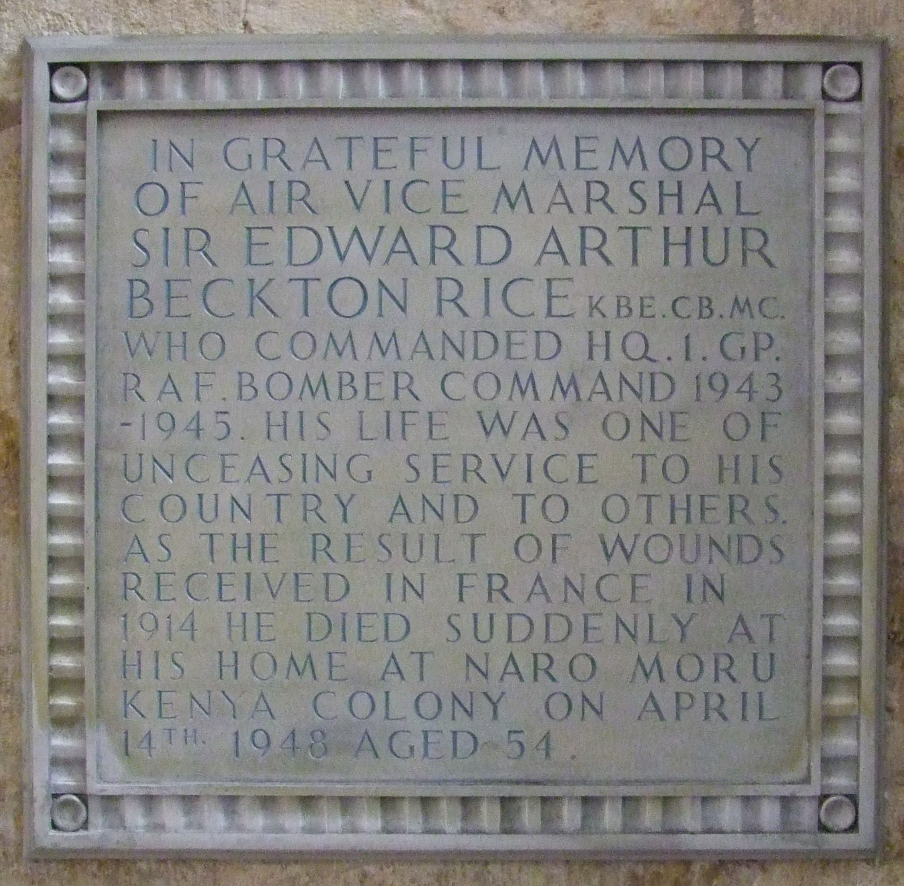 Edward Arthur Beckton Rice.