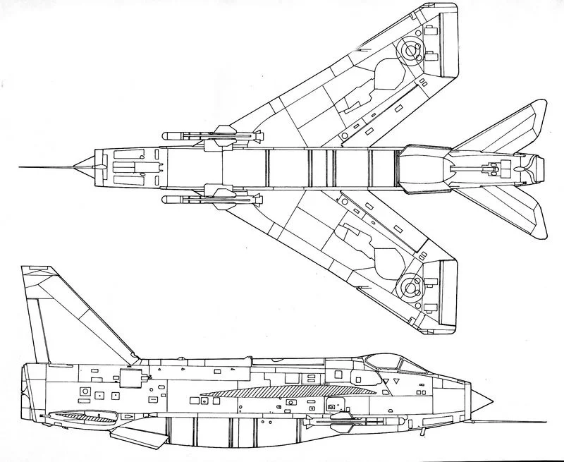 English Electric Lightning drawing | A Military Photo & Video Website