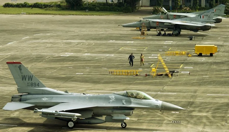 F-16 Fighting Falcon & MiG-27 fighters