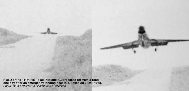 F-86D, road take off, 111th FIS Tx ANG