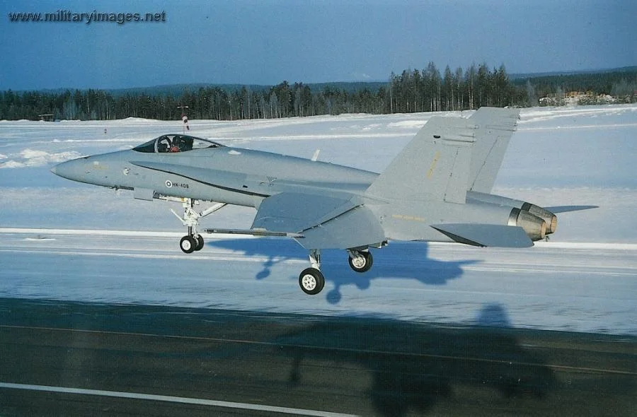 F/A-18C Hornet HN-408 is about to touch down