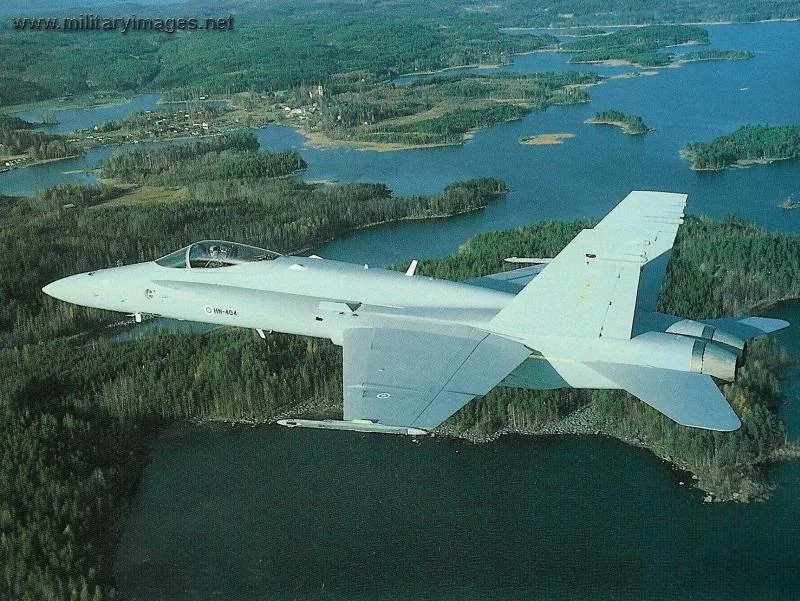 F/A-18C on a training flight east of Lake Pijnne