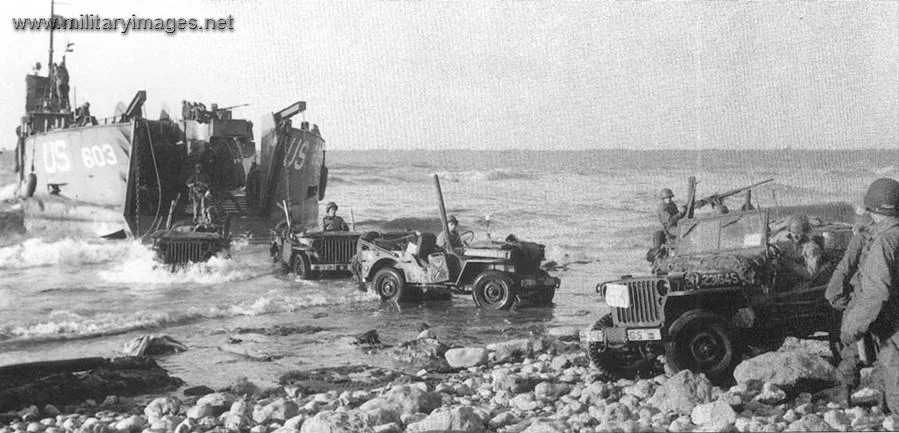 Ford Jeeps Unloading At Omaha Beach Normandy